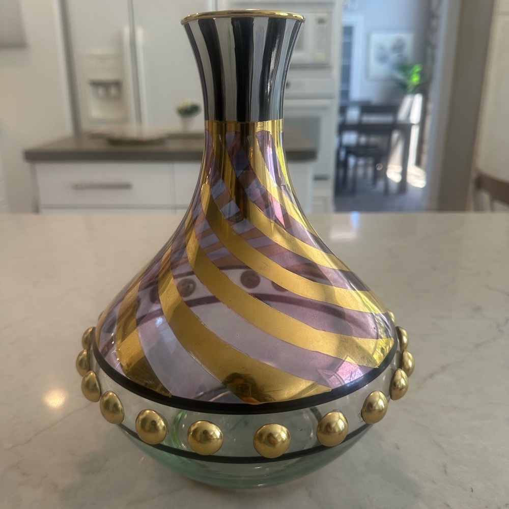 Mackenzie Childs circus tango glass decanter